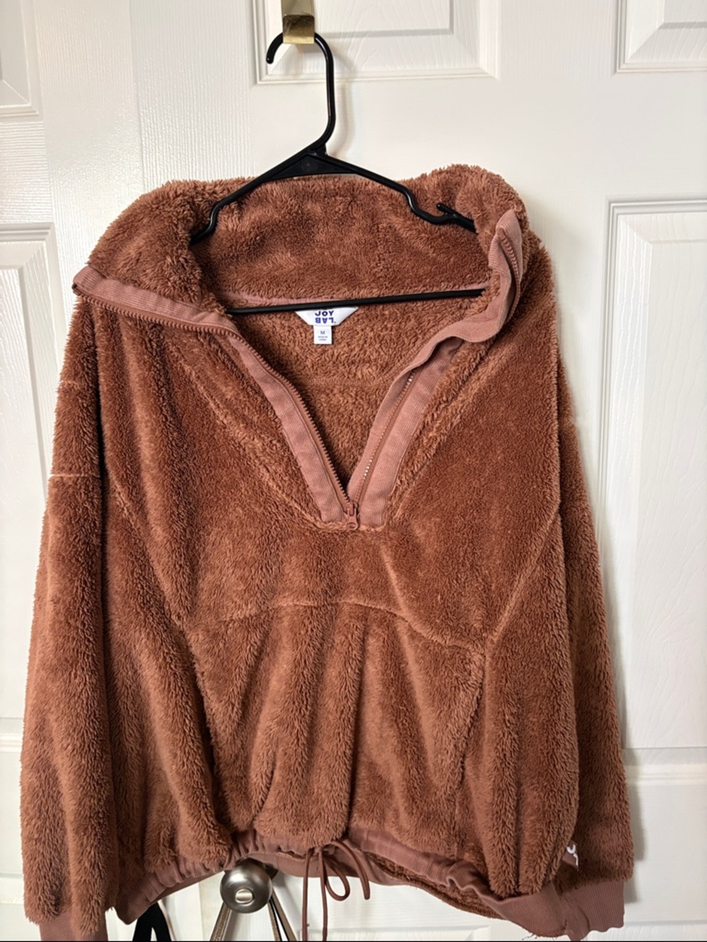 JoyLab Plush Pullover Jacket - Chestnut Brown